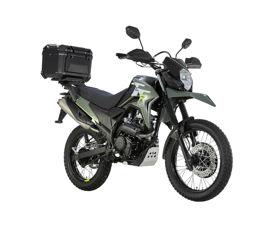 Moto color Verde militar - vista 360